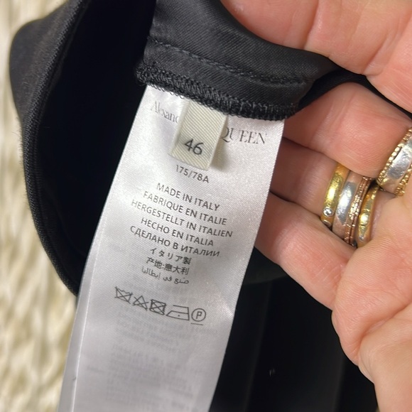 Alexander McQueen Black Wool Cuffed Cropped Trouser Size 46/US12 - Picture 9 of 11